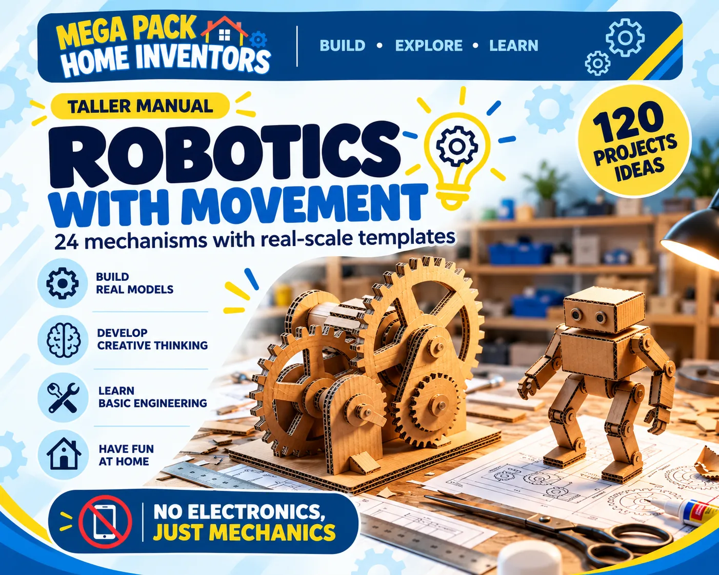 Robotics in Motion — 24 mechanisms with templates