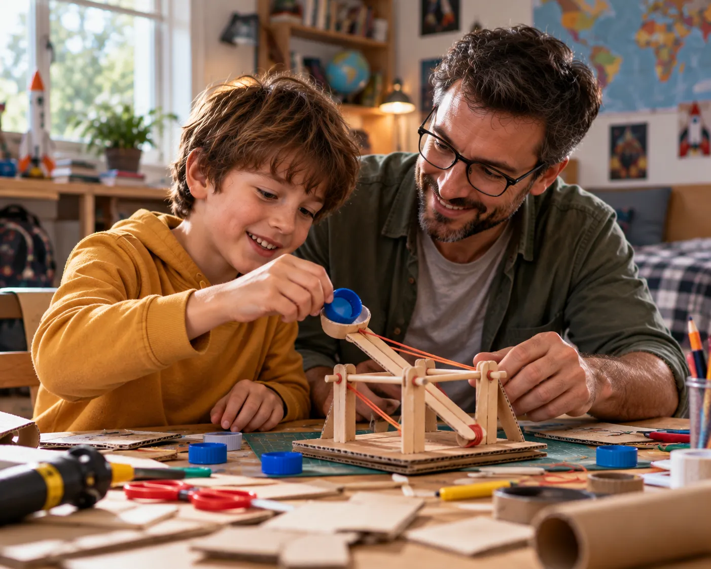 Family building a creative project